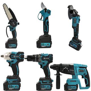 Prohummer PH253 Profesyonel Akülü Süper 6lı Set Makina 88vf 5ah 125mm Avuç Taşlama, Sds Plus Kırıcı Delic, Somun Sıkma Sökme, Vidalama Matkap, Budama Testere, Budama Makası
