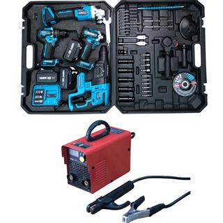 Prohummer PH289 Profesyonel Akülü Kömürsüz 4lü Set + Kaynak Makinesi 800Nm Somun Sökme, Vidalama Matkap, Kırıcı Delici Hilti, Avuç Taşlama ve MMA777 Kaynak Makinesi
